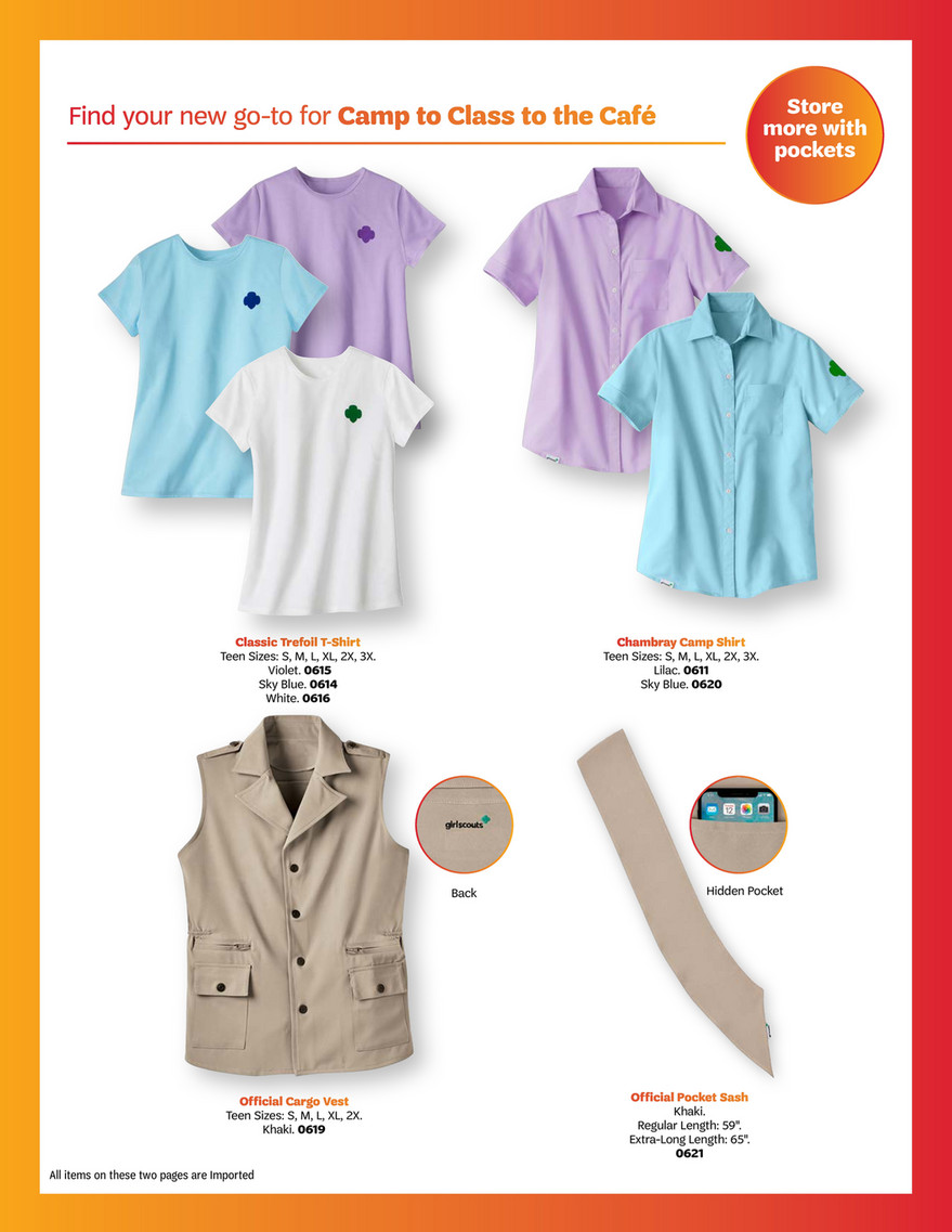 Girl Scouts Of The Usa Gs Essentials Brochure Official Cadette Senior Ambassador Pocket Sash